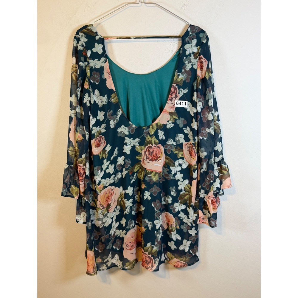 Show Me Your Mumu Womens Boomerang Dress Floral Teal Small - Picture 6 of 7